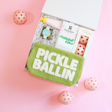 Pickelballin gift box, pickel ball gift, darling effect, pink pickelballs, pickelball vibes