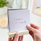 AIM Studio Co, "I Am" Affirmation Cards with Wooden Holder, Confete Party