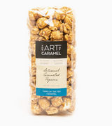 Art of Caramel Vanilla Salted Caramel Popcorn with sweet and salty caramel coating.