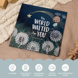 The World Waited for You baby memory book for documenting newborn milestones.