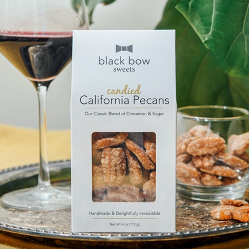 Black Bow Sweets, Candied California Pecan Gourmet Box, Gourmet Nuts, Confete Party 
