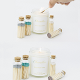 Chandler Studio, Small Match Bottles, Safety Matches in Jars - White, Confete Party