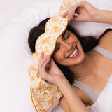 Close-up of Frontier Nodpod Weighted Sleep Mask showing soft fabric