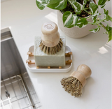 Earth Ahead, Bamboo Pot Scrubber Brush, wide handle, eco-friendly, women owned, Confete Party