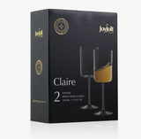Joy + Jolt, Claire Crystal Stemmed White Wine Glasses, Confete Party