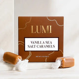 LUMI Vanilla Sea Salt Caramels buttery sweet and salty candy.