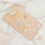 Face Stone Roller - White + Gold