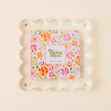The Darling Effect, Square Scalloped Acrylic Frame, Clear, Confete Party