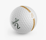 Three golf balls in a Gamblin' Golf single sleeve package designed for golf gifts, tournaments, and special events.