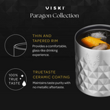 Viski, Paragon Insulated Double Walled Rocks Tumbler w/ Lid - Gold, Confete Party