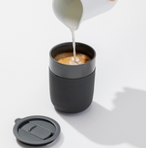 W & P, Porter Ceramic Reusable Coffee Mug, Charcoal, Confete Party