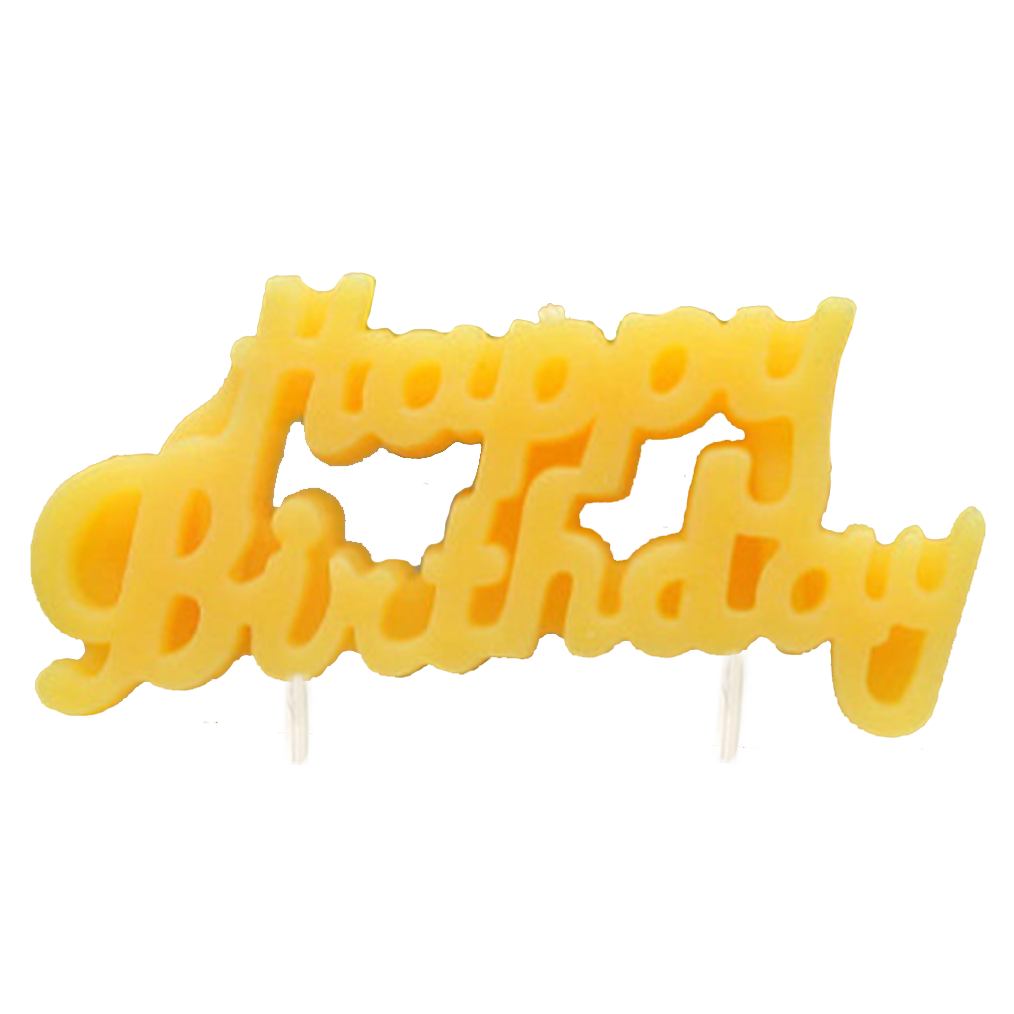 Yellow Happy Birthday Candle Confetë Party