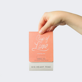 Big Heart Tea, cup of love tea, confete party, tea bag
