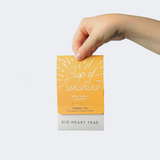 Big Heart Tea, cup of sunshine tea, confete party, tea bag