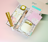 cake + sprinkles gift box, birthday box, girl gift box, pamper birthday box, compatres, patchology, W&P porter mug, bath salt