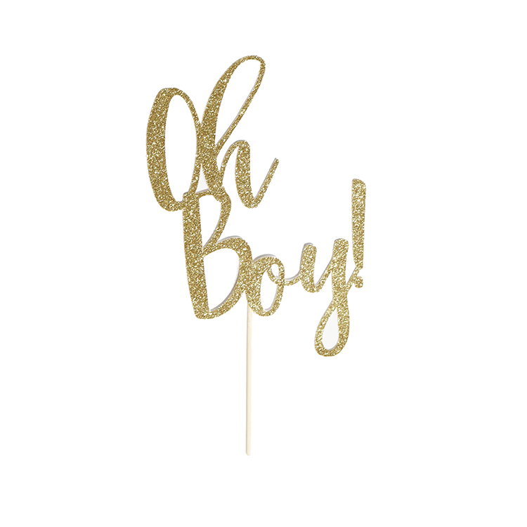 YAY ! Glitter Gold Cake Topper