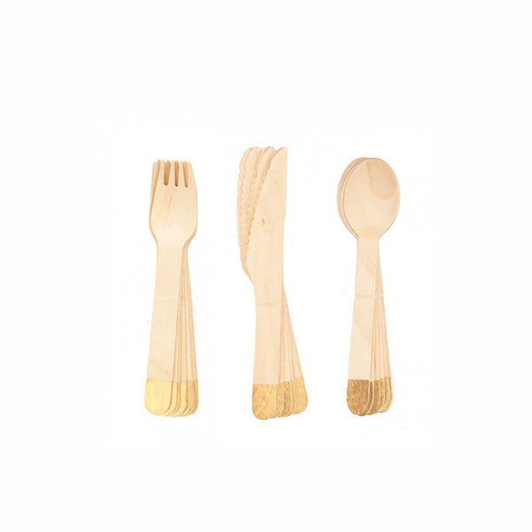 Gold Wooden Cutlery