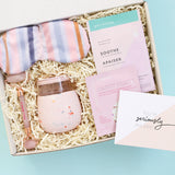 Talking out of turn, free spirit, eye mask, eye pillow, pink and blue, confete party, spa, pamper, gift box