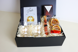 Old Fashion- Father's Day- Gem crystal glasses from Viski, the perfect square ice cube, and don't forget to crack open The Nightcap chocolate bar, grooms gift box, groomsmen gift