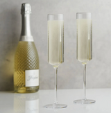 Viksi Laurel Champagne Flutes, lead free crystal, confete party box, wedding gift, engagement gift box - 1