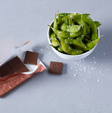 JCOCO toasted edamame and merge it with creamy milk chocolate and fine sea salt