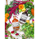 Simple Goodness Sisters- Rhubarb Vanilla simple syrup for drinks, desserts and breakfast foods. The brightness of the rhubarb hits the palette first, and the finish is smooth with rich vanilla bean.