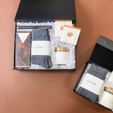 Fireside Holiday Gift Box, Cozy socks, Nightcap Chocolate, Lavender Orange Tea, Confete Party