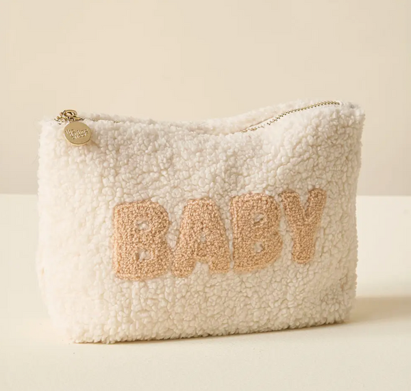 The darkling effect baby teddy pouch, new baby bag, confete gifts