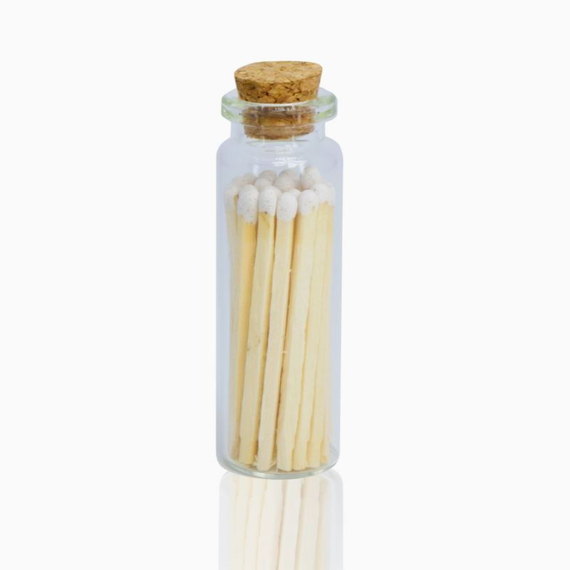 Chandler Studio, Small Match Bottles, Safety Matches in Jars - White, Confete Party