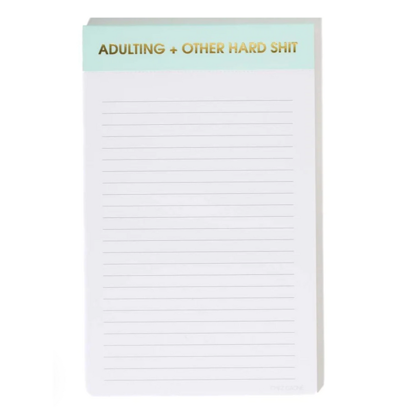 Chez Gagne, Adulting + Other Hard Shit Notepad, Confete Party