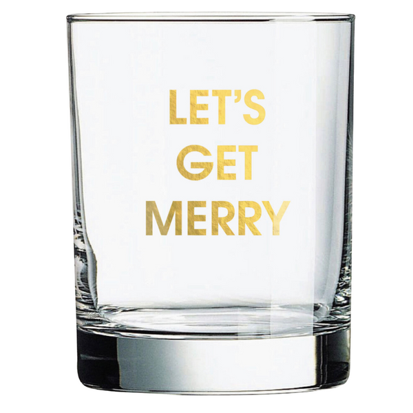 Chez Gagne, Let's Get Merry - Holiday Rocks Glass, Confete Party