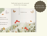 Hello Little One personalized baby memory book for recording milestones.