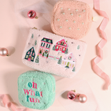 Festive Oh What Fun teddy pouch by The Darling Effect for holiday gifting.