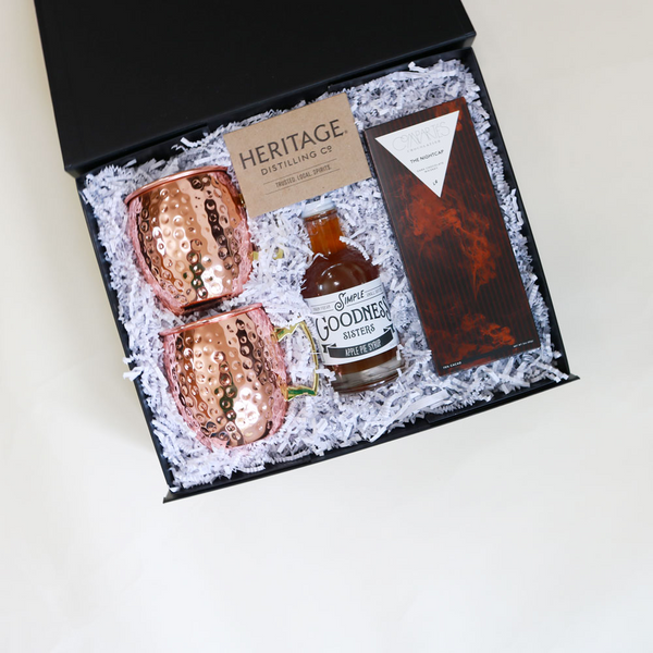 Holiday Spirit gift box, heritage distilling, simple goodness sister, holiday moscow mule