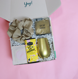 Hooray + Rosé bachelorette party box, gift box, silk scrunchie, sip sip hooray pinch provision, seattle chocolate - 5 copy