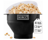 KORCCI silicone microwave popcorn popper bowl for easy homemade popcorn