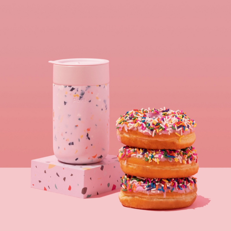 W&P, Ceramic Reusable Mug, Terrazzo Blush, Confete Party
