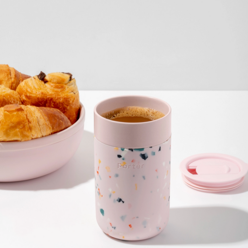 W&P, Ceramic Reusable Mug, Terrazzo Blush, Confete Party