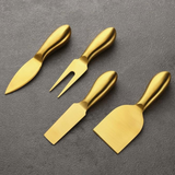 Patelai, 4 piece stainless steel cheese knives, gold, Confete Party