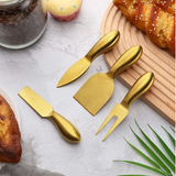 Patelai, 4 piece stainless steel cheese knives, gold, Confete Party