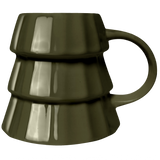 Green tree-shaped Christmas coffee mug by Sweet Water Decor.