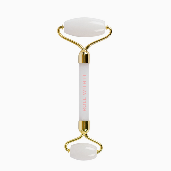 Talking Out Of Turn, Face Stone Roller, White + Gold, Confete Party