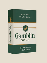 The Gentleman’s Tee Pack featuring 20 bamboo golf tees in premium packaging for golfers and golf gift sets.