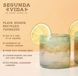 Handcrafted recycled glass tumbler set by Segunda Vida for everyday drinks and entertaining.