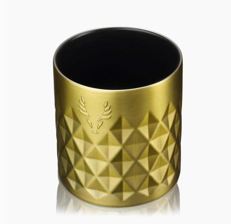 Viski, Paragon Insulated Double Walled Rocks Tumbler w/ Lid - Gold, Confete Party