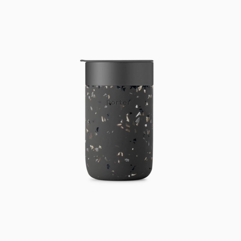 W&P, Reusable Ceramic Mug, Terrazzo Charcoal, Confete Party