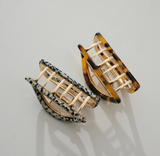 Adorro Rosalie small metal claw clip with a classic half moon shape, ideal for half-up hairstyles and elegant everyday wear.