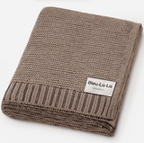 Bleu La La Heritage Knit 100% organic cotton swaddle blanket – soft, breathable, and perfect for gifting new moms and babies.
