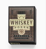 Cocktail Kits 2 Go whiskey-themed poker playing cards displayed in a premium card box, perfect for game nights and gifting.