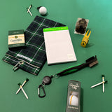 Premium golf gift set in a keepsake gift box with golf-themed accessories and gourmet treats.